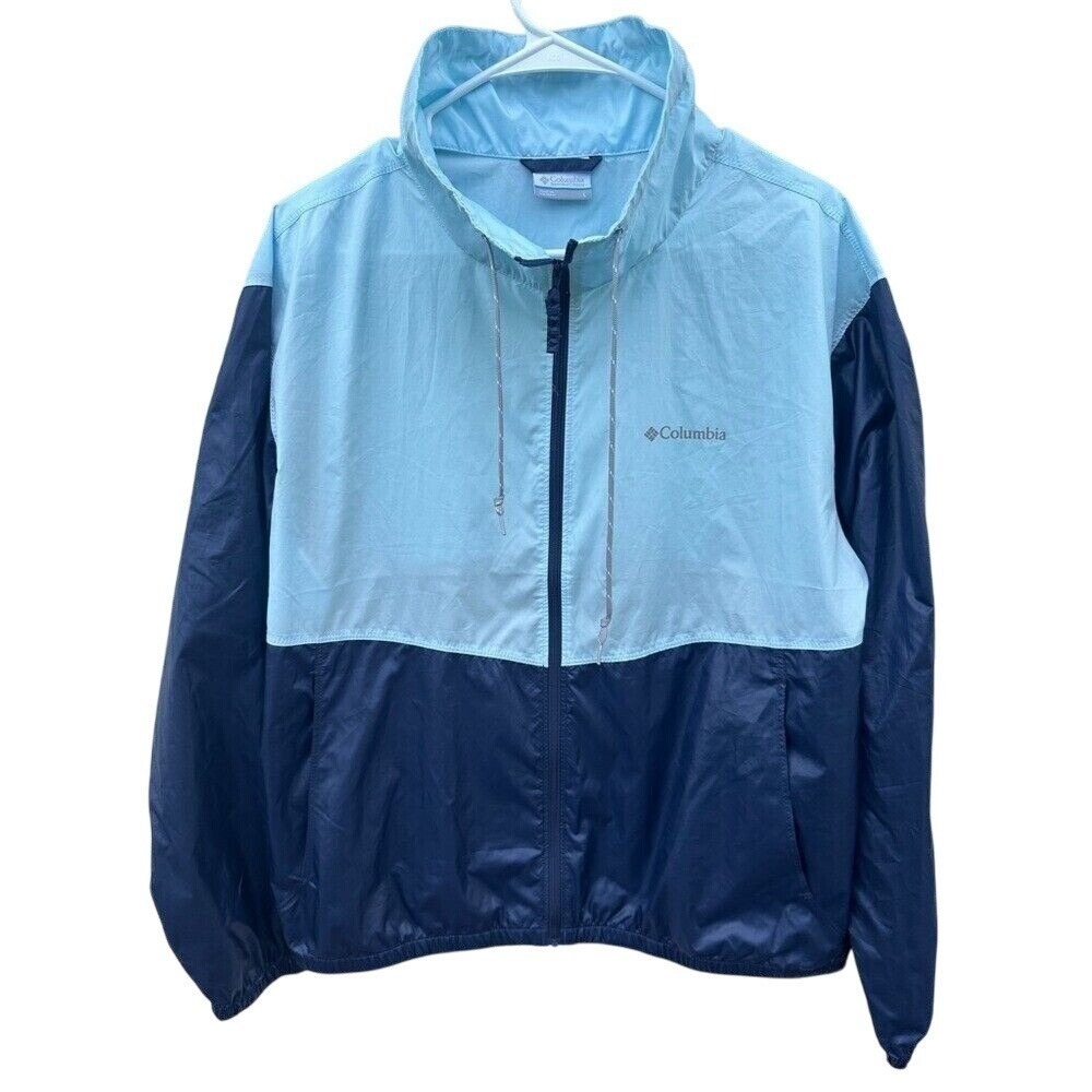 Columbia Flash Forward‎ Windbreaker Jacket Womens Large Blue Colorblock XL0065